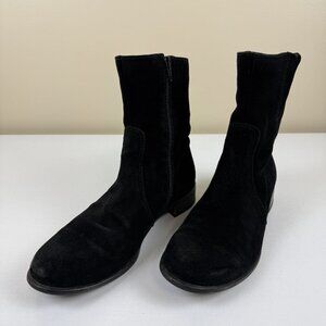 La Canadienne Black Suede Ankle Boots